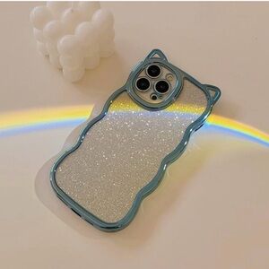 Cutecase glittery kawaii cat phone case for iPhone 13 Pro